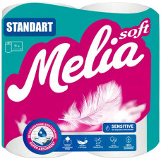 Туалетная бумага Melia soft Standart, цвет белый, 2-х слойная, 4 рулона, 19 м