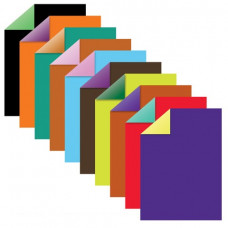 Картон цветной мелованный 2-цветный Brauberg (Брауберг) в папке, А4, 200х290 мм, 10 листов, 20 цветов