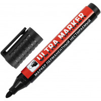Маркер перманентный (нестираемый) Brauberg (Брауберг) Ultra Marker, цвет черный, 3,5 мм, с клипом