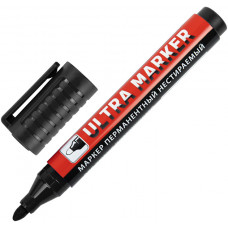 Маркер перманентный (нестираемый) Brauberg (Брауберг) Ultra Marker, цвет черный, 3,5 мм, с клипом