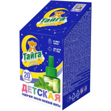 Детский жидкостной наполнитель ликвид от комаров Тайга, 20 ночей