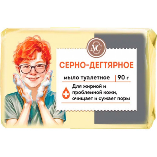 Туалетное мыло Невская Косметика Серно-дегтярное, 90 г Туалетное мыло Невская Косметика Серно-дегтярное, 90 г