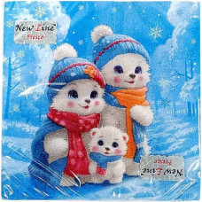 Салфетки сервировочные Fresco (Фреско) Медвежата, 33х33 см, 20 шт