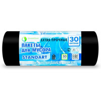 Мешки для мусора ПНД GreenClean черные Standart, 30 л, 6 мкм, 30 шт Мешки для мусора ПНД GreenClean черные Standart, 30 л, 6 мкм, 30 шт