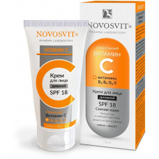 Крем для лица с витамином С стабильный Novosvit (Новосвит) SPF18, 50 мл