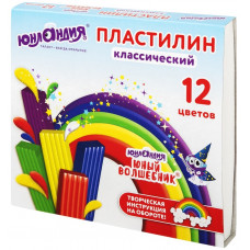 Пластилин классический Юнландия Юный волшебник, 12 цветов, 240 г