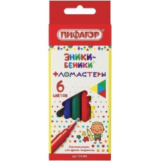 Фломастеры ПИФАГОР Эники-Беники, вентилируемый колпачок, 6 цветов