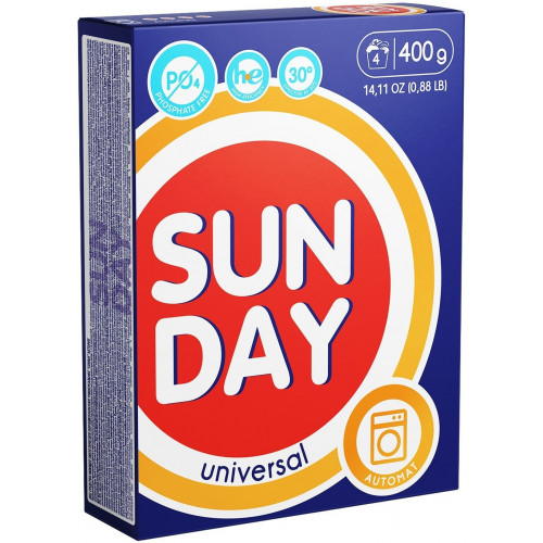 Стиральный порошок автомат Sunday (Сандей) универсальный, 400 г Стиральный порошок автомат Sunday (Сандей) универсальный, 400 г
