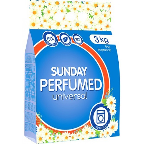 Стиральный порошок автомат Sunday (Сандей) универсальный парфюмированный, 3 кг Стиральный порошок автомат Sunday (Сандей) универсальный парфюмированный, 3 кг