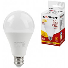 Лампа светодиодная Sonnen 20 (150) Вт, цоколь E27, грушевидная, теплый белый свет, 30000 ч