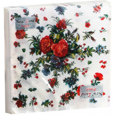 Салфетки сервировочные Fresco (Фреско) Садовая Роза, 33х33 см, 20 шт