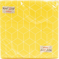 Салфетки сервировочные Fresco (Фреско) Кубики 3D Желтые, 33х33 см, 20 шт Салфетки сервировочные Fresco (Фреско) Кубики 3D Желтые, 33х33 см, 20 шт