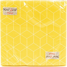 Салфетки сервировочные Fresco (Фреско) Кубики 3D Желтые, 33х33 см, 20 шт Салфетки сервировочные Fresco (Фреско) Кубики 3D Желтые, 33х33 см, 20 шт