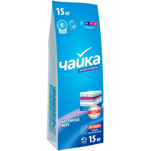 Порошок стиральный Чайка Балтийское море, универсальный, 15 кг Порошок стиральный Чайка Балтийское море, универсальный, 15 кг