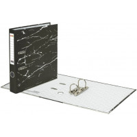 Папка-регистратор STAFF Profit с мраморным покрытием, с уголком, черная, 50 мм