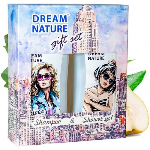 Подарочный набор для женщин Dream Nature (шампунь для ослабленных и поврежденных волос и гель для душа Груша и миндаль по 250 мл) Подарочный набор для женщин Dream Nature (шампунь для ослабленных и поврежденных волос и гель для душа Груша и миндаль по 250 мл)