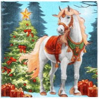 Салфетки сервировочные Fresco (Фреско) Новогодняя лошадь, 33х33 см, 20 шт Салфетки сервировочные Fresco (Фреско) Новогодняя лошадь, 33х33 см, 20 шт