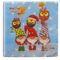 Салфетки сервировочные Fresco (Фреско) Новогодняя компания, 33х33 см, 20 шт Салфетки сервировочные Fresco (Фреско) Новогодняя компания, 33х33 см, 20 шт