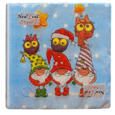 Салфетки сервировочные Fresco (Фреско) Новогодняя компания, 33х33 см, 20 шт