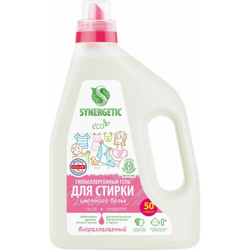 Гель для стирки для цветного белья Synergetic (Синергетик) COLOR концентрат, 1,5 л Гель для стирки для цветного белья Synergetic (Синергетик) COLOR концентрат, 1,5 л