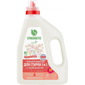 Гель для стирки Synergetic (Синергетик) с пятновыводителем 3 в 1 Магическая орхидея, концентрат, 1,5 л