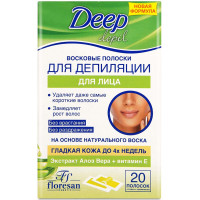 Восковые полоски для депиляции лица Floresan Deep Depil с Алоэ вера, 20 шт