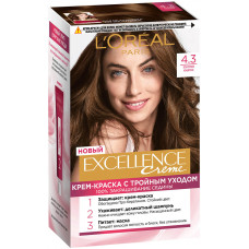 Краска для волос L'Oreal (Лореаль) Excellence Creme, тон 4.32 - Золотистый каштан