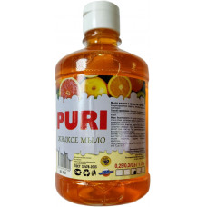 Жидкое мыло Puri с ароматом «Цитрус» антибактериальное, с дозатором флип-топ, 500 мл