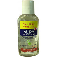 Гель для рук антибактериальный Aura (Аура) Fresh, изопропиловый спирт, ПРОМО 50+50 мл