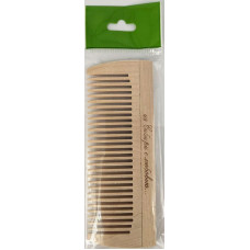 Расчёска деревянная 12,5*4,3 см, в индивидуальной упаковке с европодвесом 