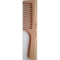 Расчёска деревянная с ручкой, редкие зубцы, 19,7х4,3 см, РД3201
