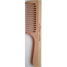 Расчёска деревянная с ручкой, редкие зубцы, 19,7х4,3 см, РД3201