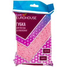 Губка целлюлозная Eurohouse (ЕвроХаус), 13,5х9,5х1 см, 3 шт