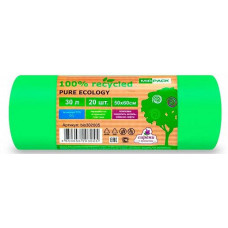 Мешки для мусора ПНД MirPack (МирПак) БИО Pure Ecology, зеленые, 30 л, 12 мкм, 20 шт