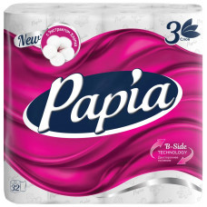 Туалетная бумага Papia (Папия), цвет белый, 3-слойная, 32 рулона