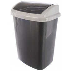 Ведро для мусора с плавающей крышкой пластмассовое 25 л, 34,5*21*47 см, цвет стальной