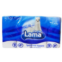 Туалетная бумага 2-слойная LAMA (Лама) белая, 8 рулонов