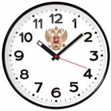 Часы настенные TROYKA, круг, белые, черная рамка, 30,5×30,5×4 см