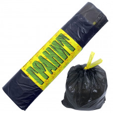 Мешки для мусора Гранит с затяжками 30л, 20 шт. 12 мкм, черные