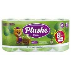 Бумага туалетная Plushe Classic 2-слойная салатовая Яблоко 18 м (8 рулонов в упаковке)