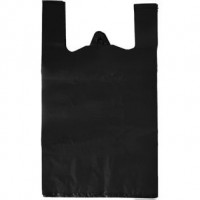 Пакет-майка ПНД, цвет чёрный, 30х56 см