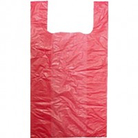 Пакет-майка ПНД, цвет красный, 24х44 см