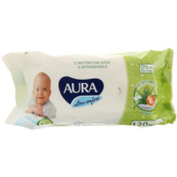 Детские влажные салфетки Aura (Аура) Ultra Comfort, без крышки, 120 шт
