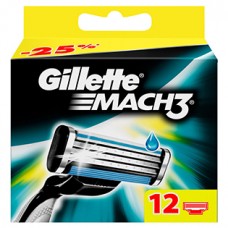 Кассеты для бритья Gillette Mach 3 (Джиллетт Мак 3), 12 шт