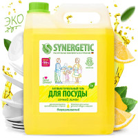 Средство для мытья посуды Synergetic (Синергетик) Сочный лимон, 5 л
