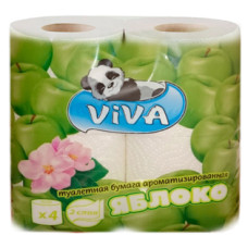 Туалетная бумага Viva (Вива) Яблоко, 2-слойная 4 рулона