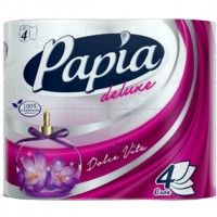 Туалетная бумага Papia (Папия) Deluxe Dolce Vita, 4-слойная, 4 рулона