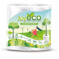Туалетная бумага 2-слойная JOY Eco (Джой Эко) белая, 4 рулона
