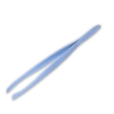 Пинцет прямой голубого цвета Zinger (Зингер) ZSP TS-105-str