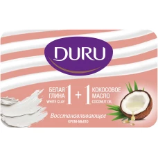 Туалетное мыло Duru (Дуру) Глина и Кокосовое масло 1+1, 80 г